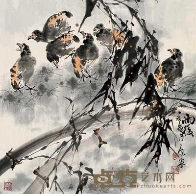 康宁 雨后 立轴 68×68cm